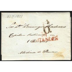 España Prefilatelia Carta de Santander a Medina de Pomar 1831 España Prefilatelia Carta de Santander a Medina de Pomar 1831