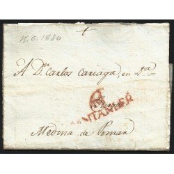 España Prefilatelia Carta de Santander a Medina de Pomar 1830 España Prefilatelia Carta de Santander a Medina de Pomar 1830