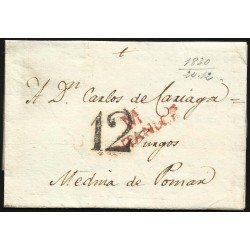 España Prefilatelia Carta de Santander a Medina de Pomar 1830 España Prefilatelia Carta de Santander a Medina de Pomar 1830