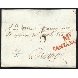 España Prefilatelia Carta de Santander a Burgos 1830 España Prefilatelia Carta de Santander a Burgos 1830