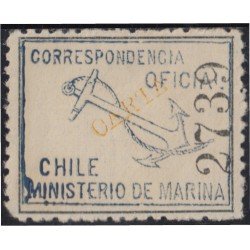 Chile Servicio Oficial 8 1907 Marina Oficial MNH Sobrecarga amarilla