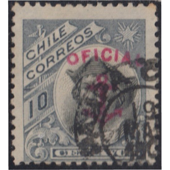 Chile Servicio Oficial 15 1907 Timbres postales de 1878-1905 usado Chile Servicio Oficial 15 1907 Timbres postales de 1878-1905 usado