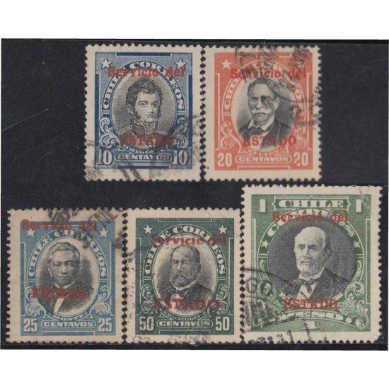 Chile Servicio del Estado 20/24 1928 Timbres postales de 1915-1927 usado Chile Servicio del Estado 20/24 1928 Timbres postales de 1915-1927 usado
