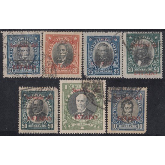 Chile Servicio del Estado 31/37 1930/31 Timbres postales de 1928-1935 usados Chile Servicio del Estado 31/37 1930/31 Timbres postales de 1928-1935 usados