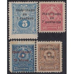 Paraguay 257/60 1926 Timbres de 1910-13 MH Paraguay 257/60 1926 Timbres de 1910-13 MH