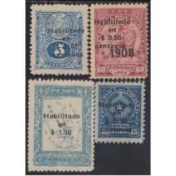 Paraguay 261/64 1927 Timbres de 1908-24 MNH Paraguay 261/64 1927 Timbres de 1908-24 MNH