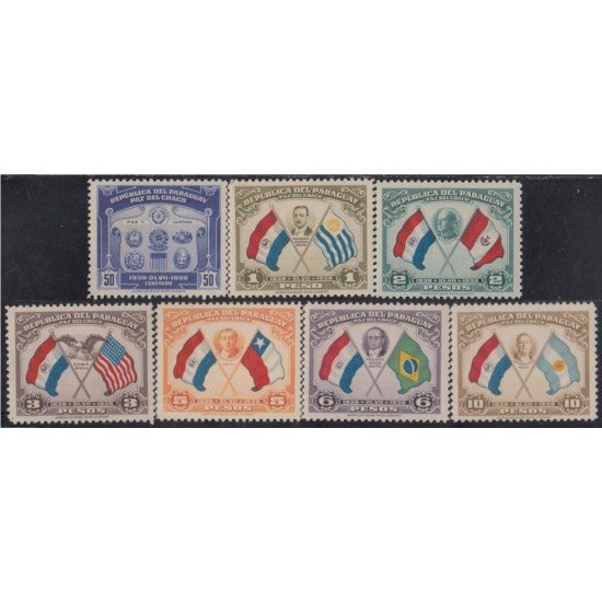 Paraguay 375/81 1939 Paz del Chaco Banderas MNH Paraguay 375/81 1939 Paz del Chaco Banderas MNH