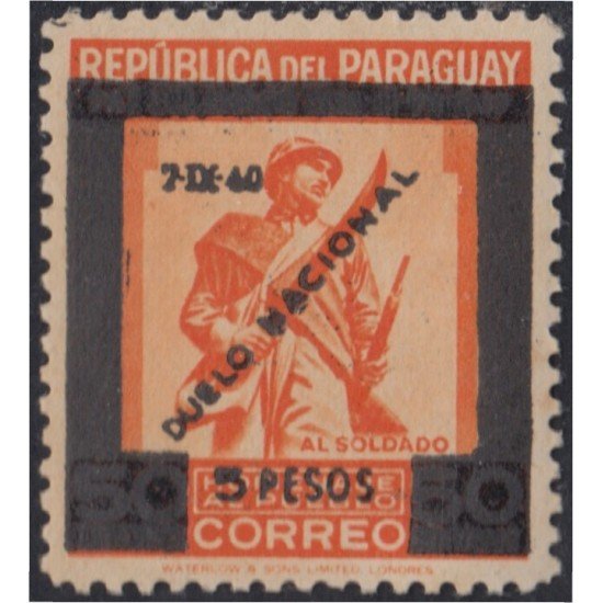 Paraguay 402 1940 Duelo Nacional al soldado MNH Paraguay 402 1940 Duelo Nacional al soldado MNH