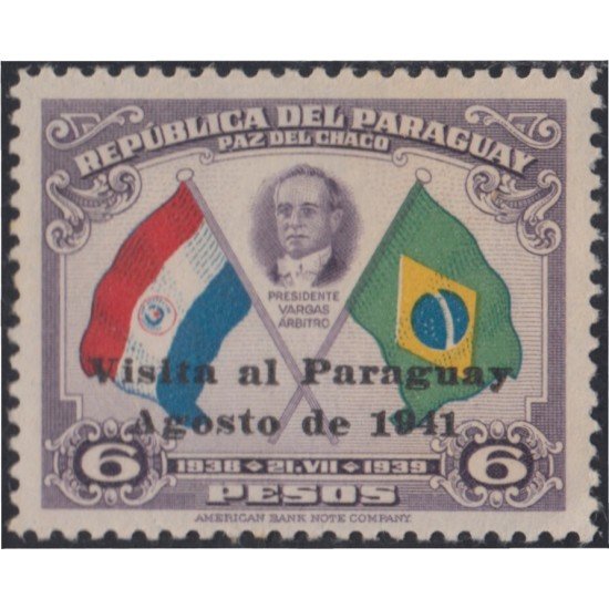 Paraguay 409A 1941 Presidente Vargas Arbitro MH