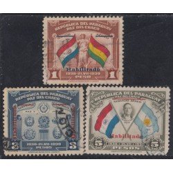 Paraguay 410/12 1941 Paz del Chaco Presidente Vargas Arbitro usados Paraguay 410/12 1941 Paz del Chaco Presidente Vargas Arbitro usados