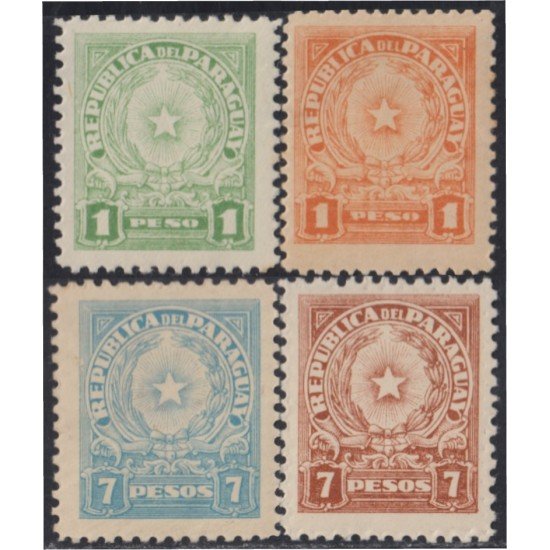 Paraguay 413/16 1942/43 Serie antigua Litografías MH Paraguay 413/16 1942/43 Serie antigua Litografías MH