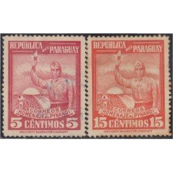 Paraguay 473/74 1948 Homenaje al Pynandi usados Paraguay 473/74 1948 Homenaje al Pynandi usados
