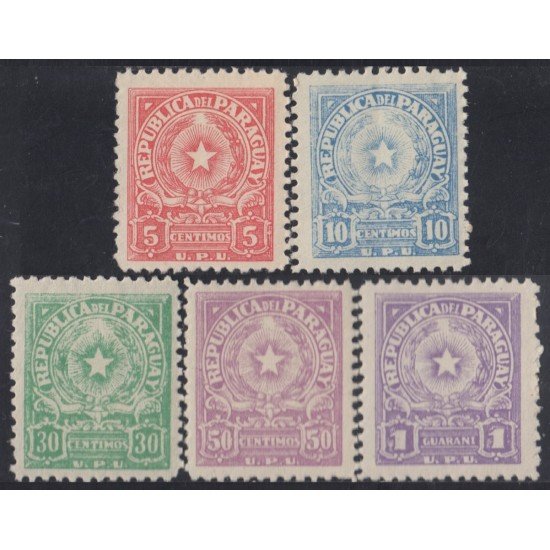 Paraguay 481/85 1950/51 Serie antigua Litografías MH Paraguay 481/85 1950/51 Serie antigua Litografías MH