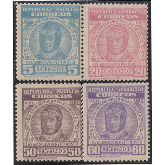 Paraguay 493/96 1954 Aviador Silvio Pettirossi MNH Paraguay 493/96 1954 Aviador Silvio Pettirossi MNH