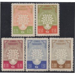 Paraguay 576/80 1960 Año Mundial de los refugiados MNH Paraguay 576/80 1960 Año Mundial de los refugiados MNH