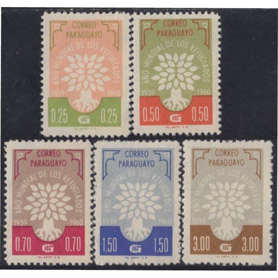 Paraguay 576/80 1960 Año Mundial de los refugiados MNH Paraguay 576/80 1960 Año Mundial de los refugiados MNH