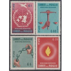 Paraguay 581/84 1960 Derechos Humanos MNH Paraguay 581/84 1960 Derechos Humanos MNH