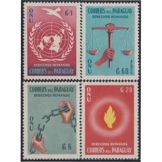 Paraguay 581/84 1960 Derechos Humanos MNH Paraguay 581/84 1960 Derechos Humanos MNH