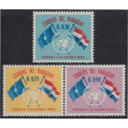 Paraguay 585/87 1960 Homenaje a las Naciones Unidas MNH Paraguay 585/87 1960 Homenaje a las Naciones Unidas MNH