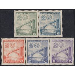 Paraguay 588/92 1961 Puente Internacional Paraguay-Brasil MNH Paraguay 588/92 1961 Puente Internacional Paraguay-Brasil MNH