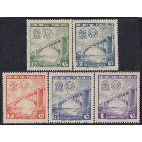 Paraguay 588/92 1961 Puente Internacional Paraguay-Brasil MNH