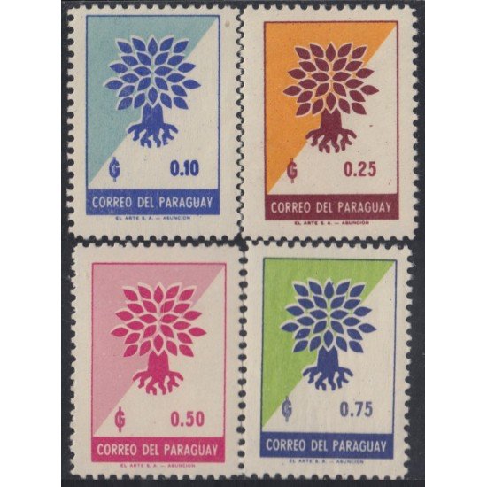 Paraguay 631/34 1961 Año Mundial del Refugiado MNH Paraguay 631/34 1961 Año Mundial del Refugiado MNH