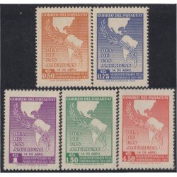 Paraguay 653/57 1962 Día de las Américas MNH Paraguay 653/57 1962 Día de las Américas MNH