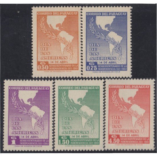 Paraguay 653/57 1962 Día de las Américas MNH Paraguay 653/57 1962 Día de las Américas MNH