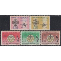 Paraguay 674/78 1962 El mundo unido contra la Malaria MNH Paraguay 674/78 1962 El mundo unido contra la Malaria MNH