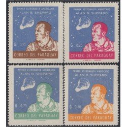Paraguay 689/92 1962 Primer astronauta americano Alan B. Shepard MNH Paraguay 689/92 1962 Primer astronauta americano Alan B. Shepard MNH
