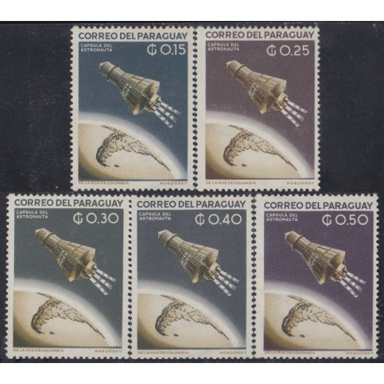 Paraguay 693/97 1962 Cápsula del Astronauta MNH Paraguay 693/97 1962 Cápsula del Astronauta MNH