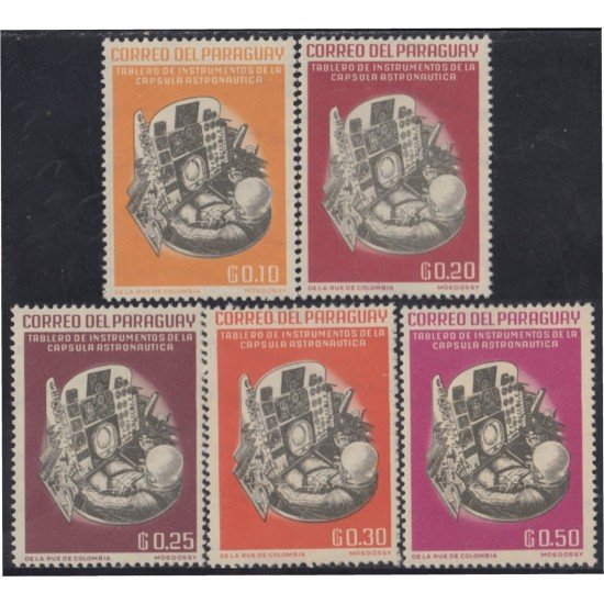 Paraguay 714/18 1963 Tablero de Instrumentos de la cápsula Astronáutica MNH Paraguay 714/18 1963 Tablero de Instrumentos de la cápsula Astronáutica MNH