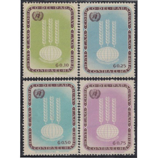 Paraguay 724/27 1963 FAO Lucha contra el hambre MNH Paraguay 724/27 1963 FAO Lucha contra el hambre MNH