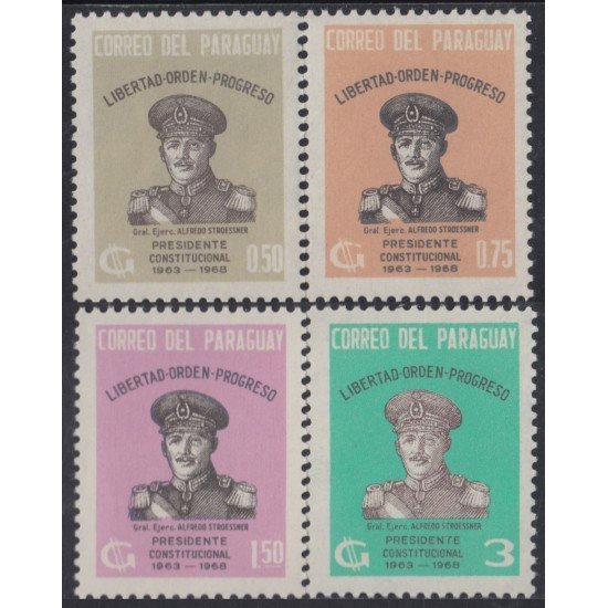 Paraguay 728/31 1963 Presidente constitucional Alfredo Stroessner MNH Paraguay 728/31 1963 Presidente constitucional Alfredo Stroessner MNH