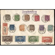 Alemania Carta con Serie completa matasello Fechador Flensburg 1920