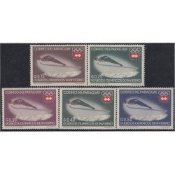 Paraguay 737/41 1963 IX Juegos olímpicos de invierno MNH Paraguay 737/41 1963 IX Juegos olímpicos de invierno MNH