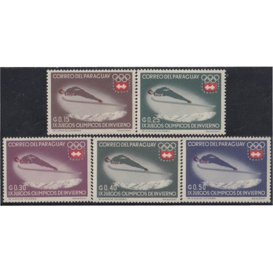 Paraguay 737/41 1963 IX Juegos olímpicos de invierno MNH Paraguay 737/41 1963 IX Juegos olímpicos de invierno MNH