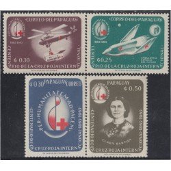 Paraguay 752/55 1964 Centenario dela Cruz Roja Internacional MNH Paraguay 752/55 1964 Centenario dela Cruz Roja Internacional MNH