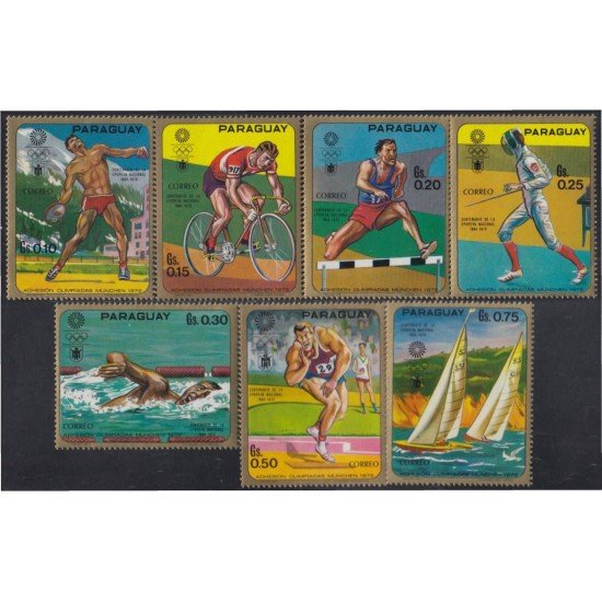 Paraguay 1057/63 1970 Preludio a los Juegos Olímpicos de Munich MNH Paraguay 1057/63 1970 Preludio a los Juegos Olímpicos de Munich MNH