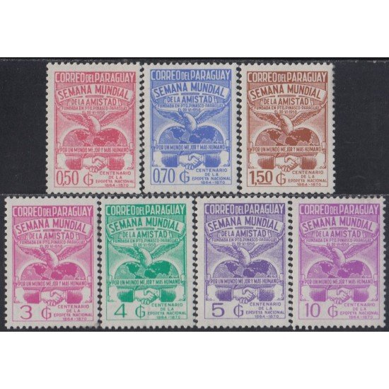 Paraguay 965/71 1968 Semana Mundial de la Amistad MNH Paraguay 965/71 1968 Semana Mundial de la Amistad MNH