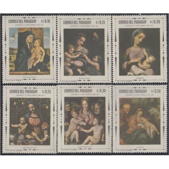 Paraguay 930/35 1967 Pinturas de Natividad MH Paraguay 930/35 1967 Pinturas de Natividad MH