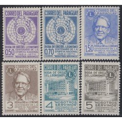 Paraguay 900/05 1967 50 Años de Lions International MNH