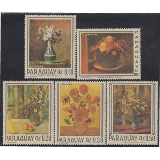 Paraguay 895/99 1967 Pinturas de Chardin Fontanesi Van Gogh MNH