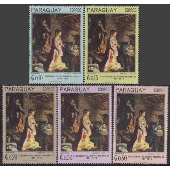 Paraguay 890/94 1967 Pinturas de Barocci MNH