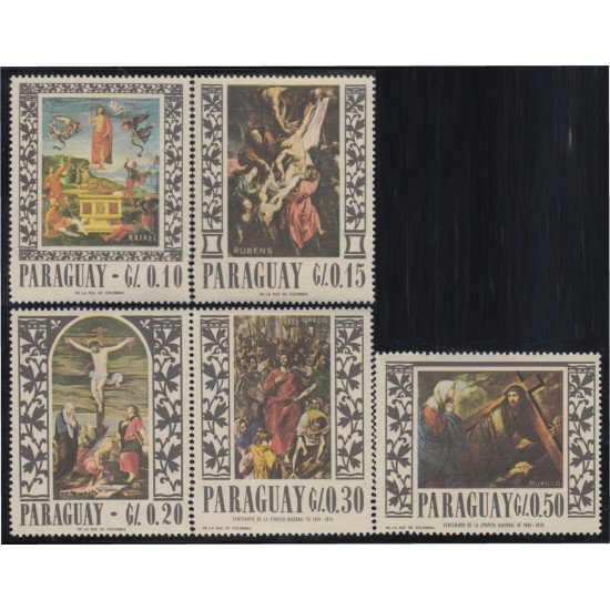 Paraguay 883/87 1967 Pinturas de Rafael y Greco MNH Paraguay 883/87 1967 Pinturas de Rafael y Greco MNH