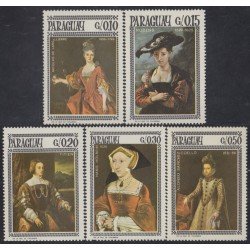 Paraguay 878/82 1967 Pinturas de Rubens y Titien MNH