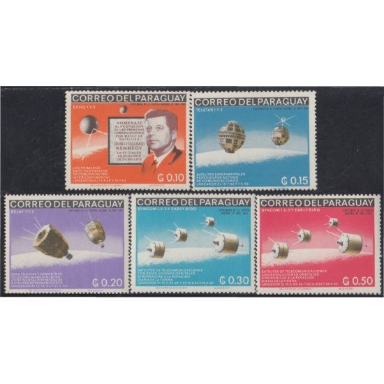 Paraguay 873/77 1967 Satélites y Kennedy MNH