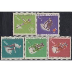Paraguay 868/72 1967 Deportes de invierno MNH
