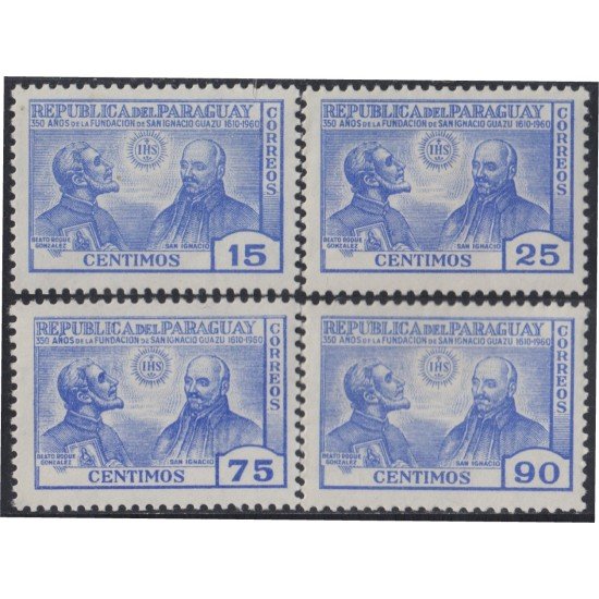 Paraguay 823/26 1966 350 Años de la fundación de San Ignacio de Guazu MNH Paraguay 823/26 1966 350 Años de la fundación de San Ignacio de Guazu MNH