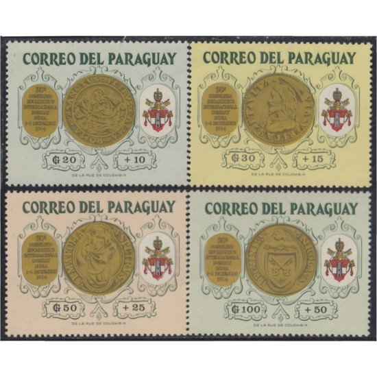 Paraguay 795/98 1965 Escudo pontificio y varias medallas MNH Paraguay 795/98 1965 Escudo pontificio y varias medallas MNH